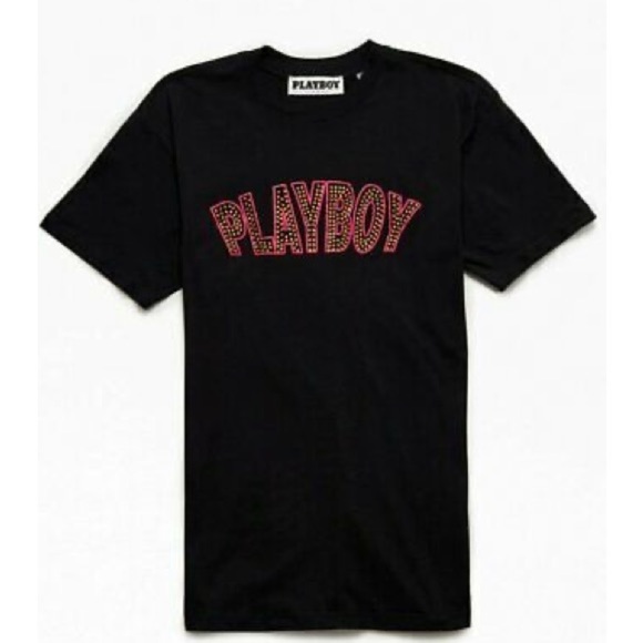 Playboy PacSun Black Rhinestone Logo Slots Shortsleeve Graphic Tee, Size L, NWT - Picture 3 of 7